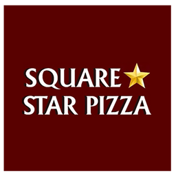 Square star pizza logo.